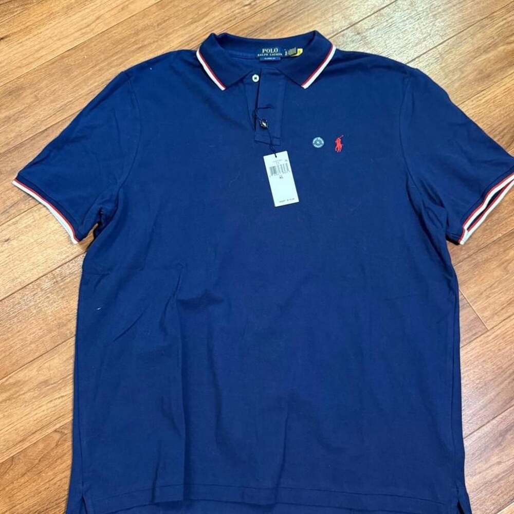 Polo Ralph Lauren Classic Fit Polo Shirt XL Blue Red White Trim NWT